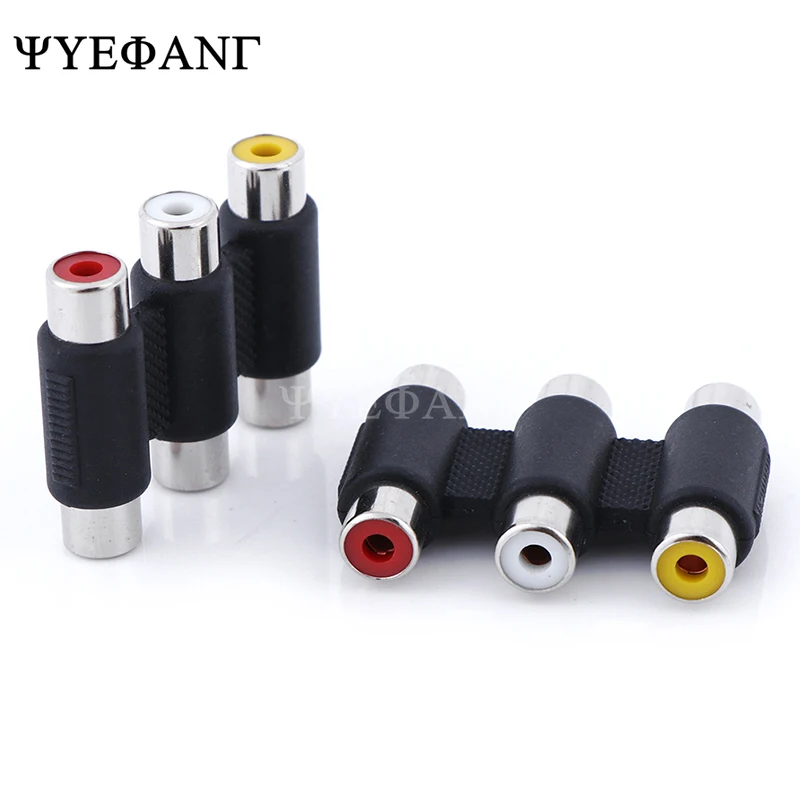 

1PCS Multi-Functional Audio Video Connector 3 RCA AV Coupler Mini 3RCA Female To Female Adapter Socket Extension Converter