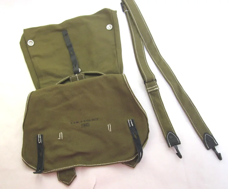 WW2 WWII GERMAN ARMY CANVAS BREAD BAG WITH SHOULDER STRAP Replica Military War Reenactments