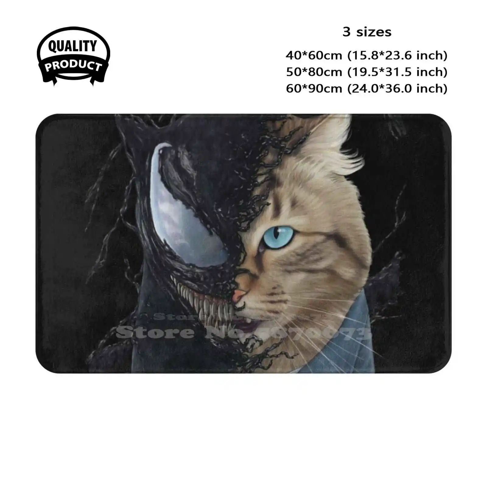 Cat Soft Cushion Home Carpet Door Mat Car Rug Eddie Brock Cat Symbiote