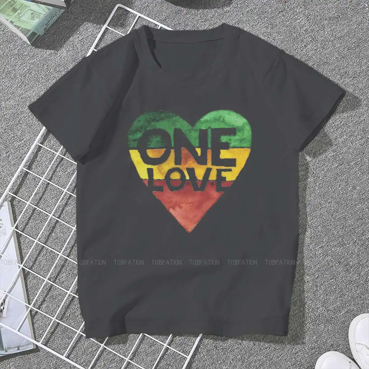 One Love Music Rasta Graphic TShirt Heart Printing Streetwear 4XL 5XL Comfortable T Shirt Girl Short Sleeve Special Gift Clothes