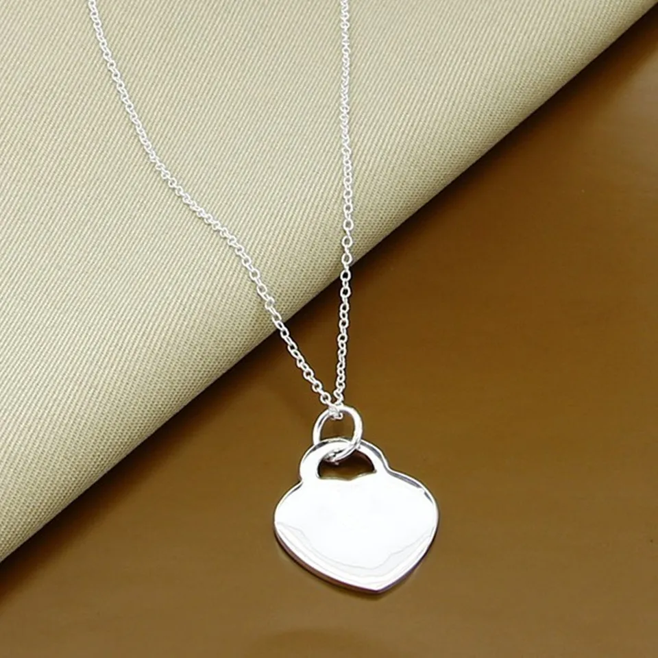 925 Sterling Silver Classic Popular Silver Heart-shaped Silver Pendant Necklace Fashion Jewelry Gift