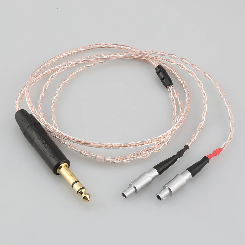 

6.35mm Plug 8 Core Silver Plated OCC Earphone Cable For Sennheiser HD800 HD800s HD820s HD820 Dharma D1000