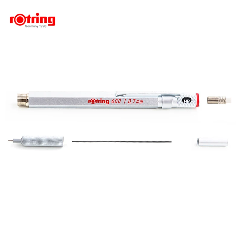 Rotring 600 0.5mm/0.7mm Mechanical Pencil black/silver metal Automatic Pencil  1piece