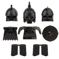 Koruit Mediaeval Times Knight Rohan Weapons For 4cm Mini Dolls Armor Helmet Shield MOC Building Blocks Brick Accessories Toys