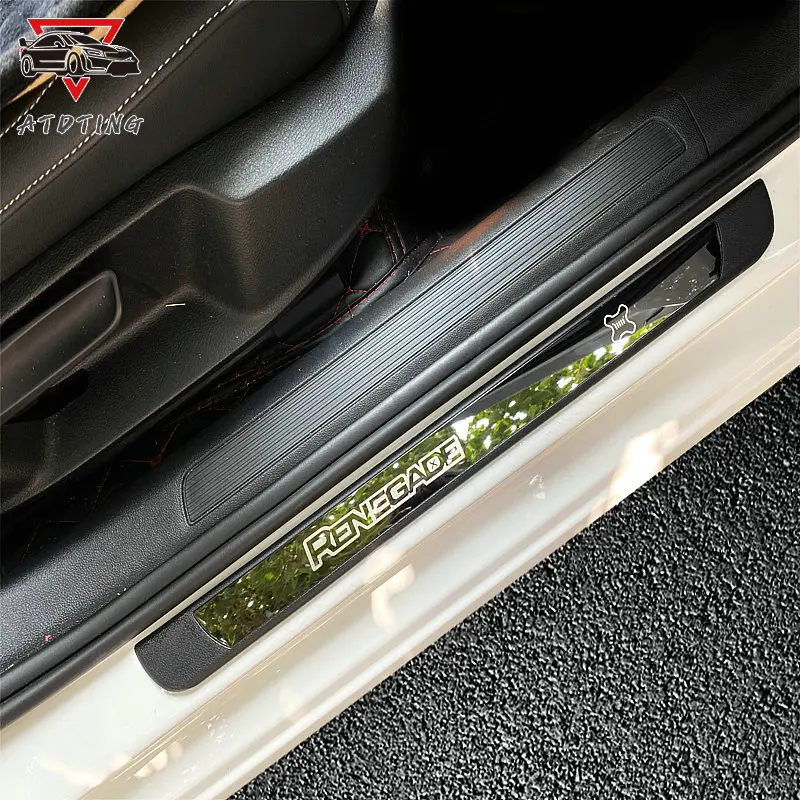 For Jeep Renegade 2015 2016 2017 2018 2019 2020 2022 Door Sill Scuff Plate Cover Car Accessories Trim