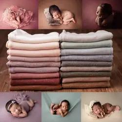 Newborn Photography Props Wraps Double-Sided Stretch Fleece Background Cloth Baby Photo Blanket Stand Shoot Studio Accessories