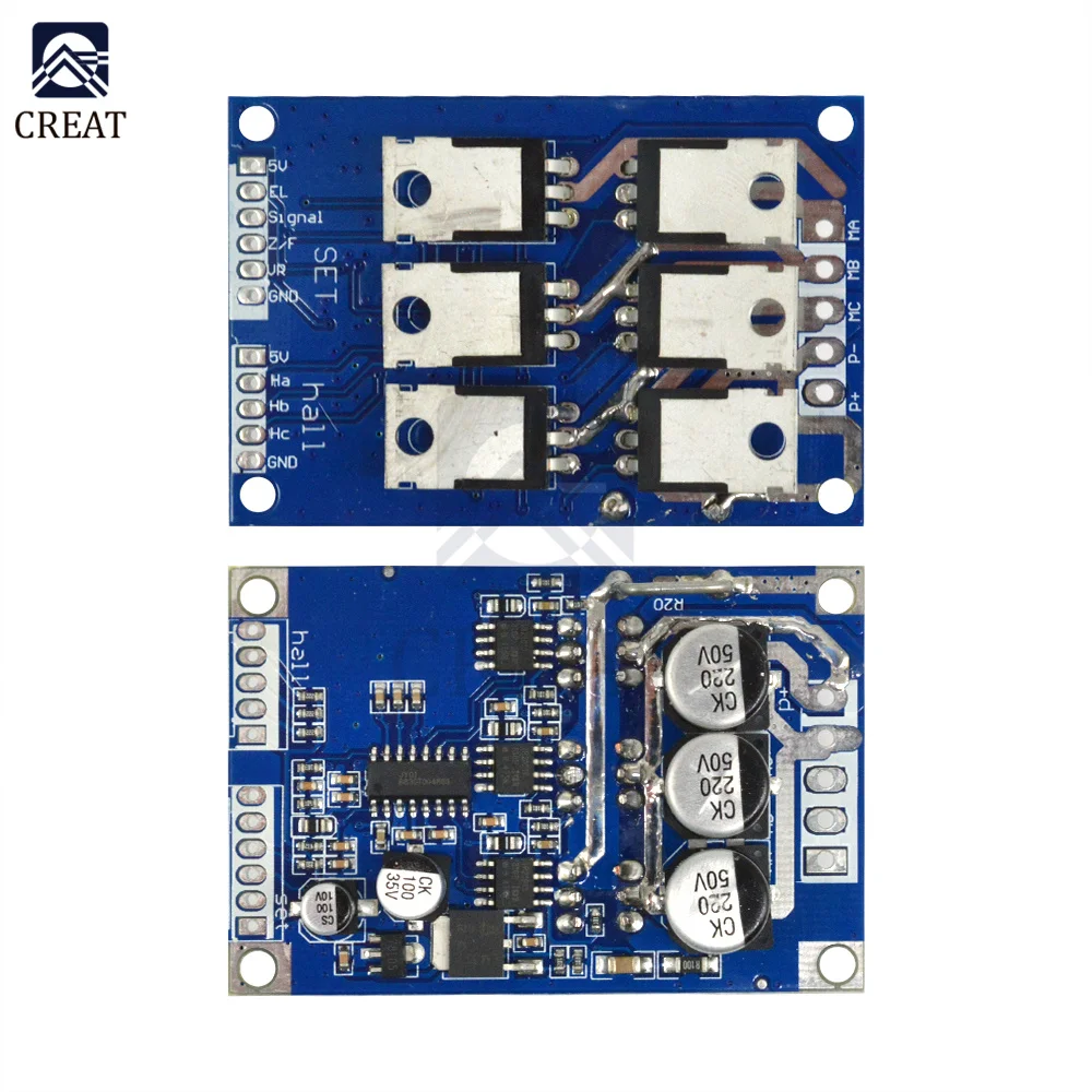 DC 12V-36V 15A 500W modulo Controller motore Brushless Driver Non Hall/scheda Driver bilanciata Driver Hall per auto