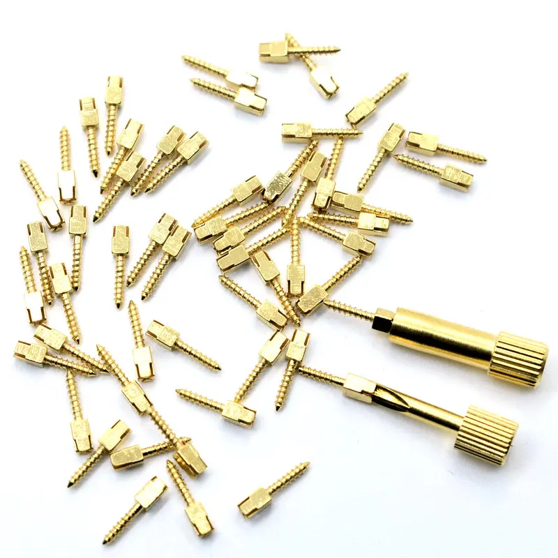 Dental Intrusment 50PCS Screw Post Gold Plated Screw Post  Dental Materials Use For Root Canal Treatment Dentist Tool