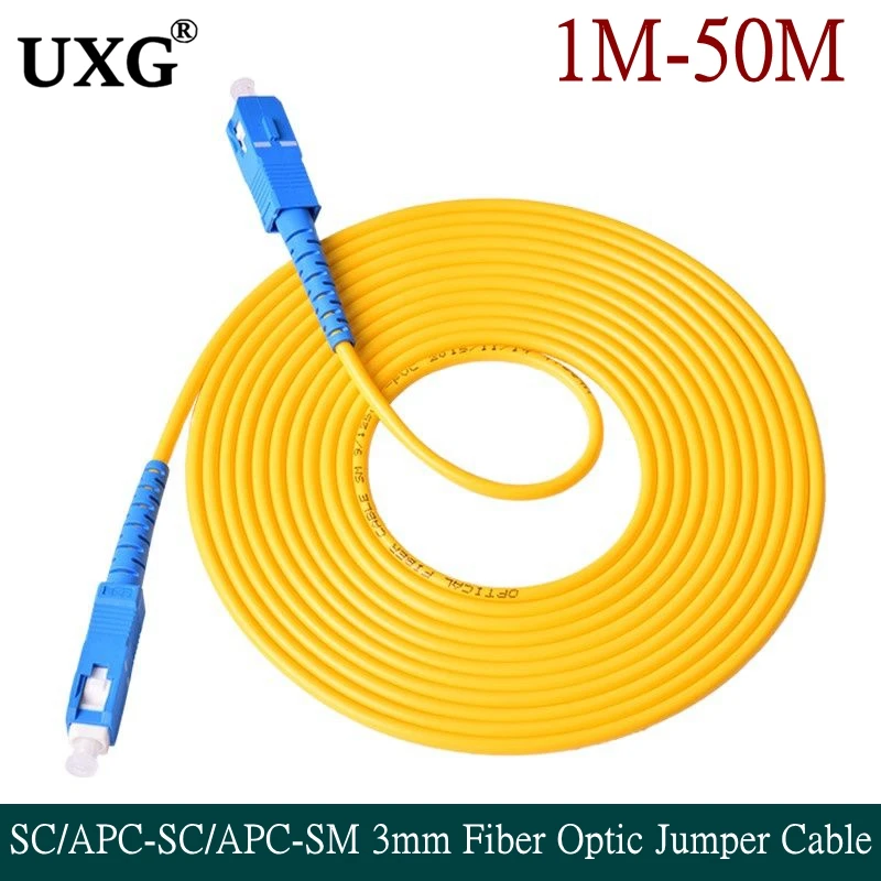 

SC/APC-SC/APC-SM 3mm SC TO SC LC FC ST Fiber Optic Jumper Cable Single Mode Extension Patch Cord 1m, 2m, 3m, 5m, 10m 20M 30M