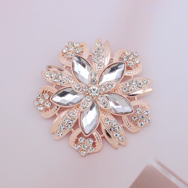 TANGTANG Large Brooch For Woman Acrylic Stone Petal Brooches Wedding Accessories Embellishment Pins Rhinestone Brooch Pins Trend