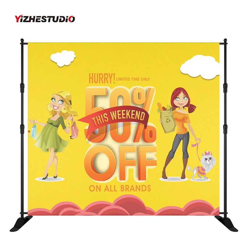 Yizhestudio Telescopic Backdrops Support  Stand with Heavy Duty Base,10 x 8 ft Frame,for Photography Backdrop Trade Show Display