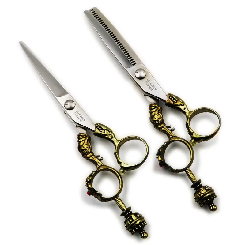 6.0 Inch Professional Hairdressing Scissors Hair Scissors Set Salon Barber Shears Crown Handle