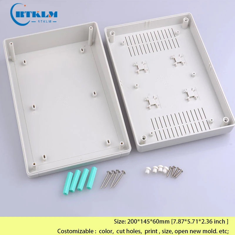 Wall mounting junction box  Plastic enclosure ABS plastic box  DIY electronic project case Custom shell 200*145*60mm