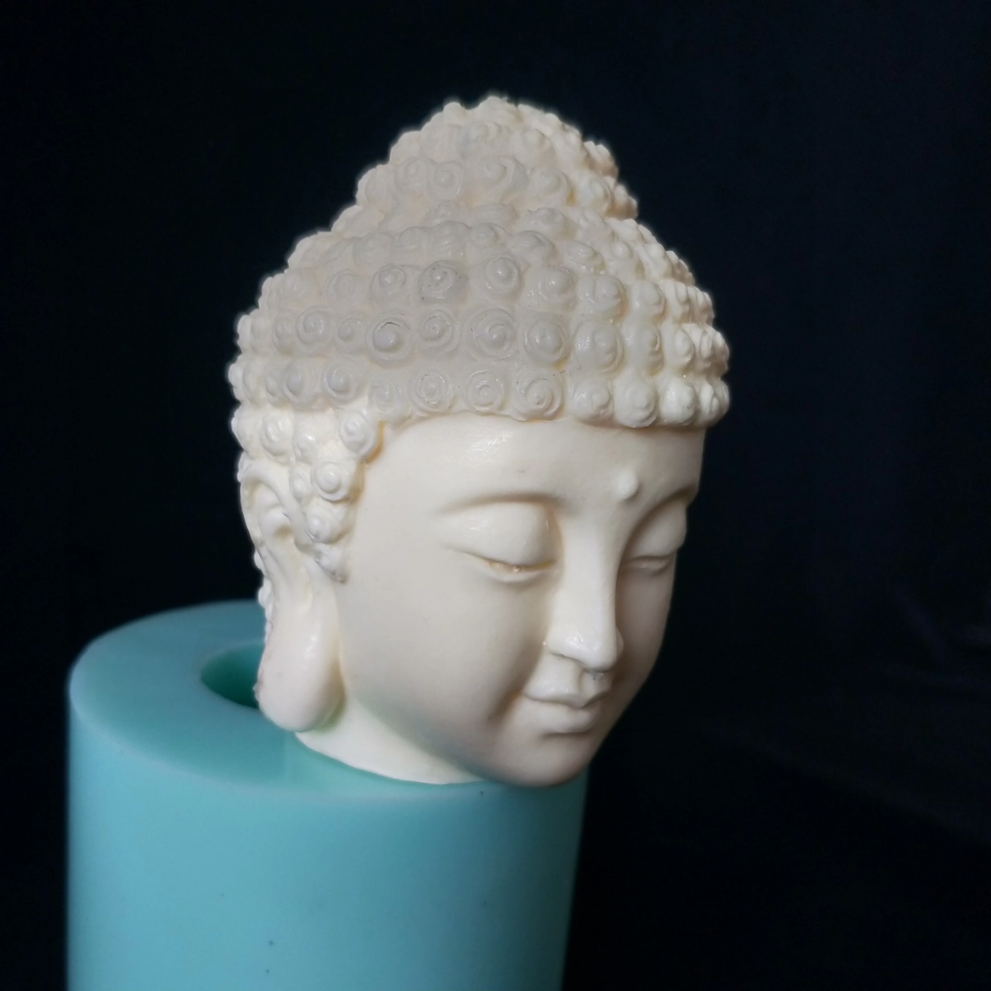 DIY 3D Buddha Head handmade silicone soap cake decoration candle mold