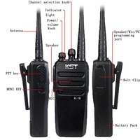 16W Real Power Mobile Two Way Radio DC12V Walkie Talkie KST K16 10KM Long Range Portable FM Transceiver With 4000Mah Battery