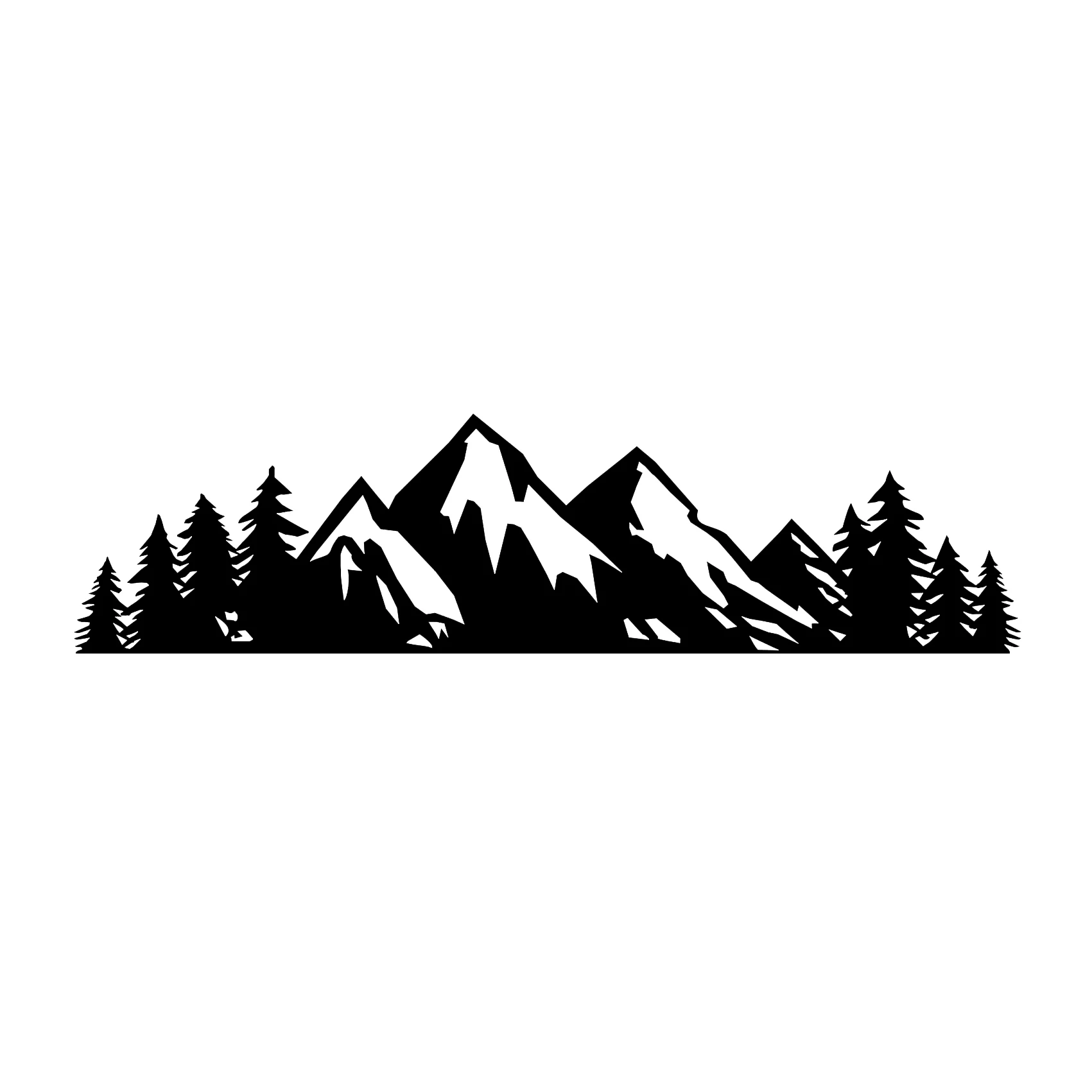 Mountain Vinyl Decal Car Emblem Graphic Tree Sticker for Trunk Rear,20cm*5.2cm