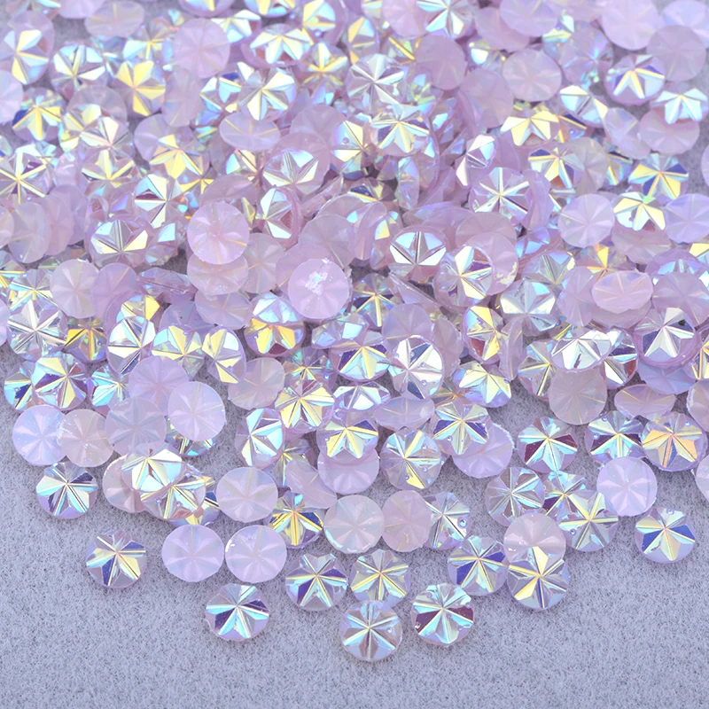 JUNAO 500pc 5mm Orange AB Glitter Flatback Nail Crystal Rhinestones Resin Flower Crystal Stones Sticker for Nails Art Decoration