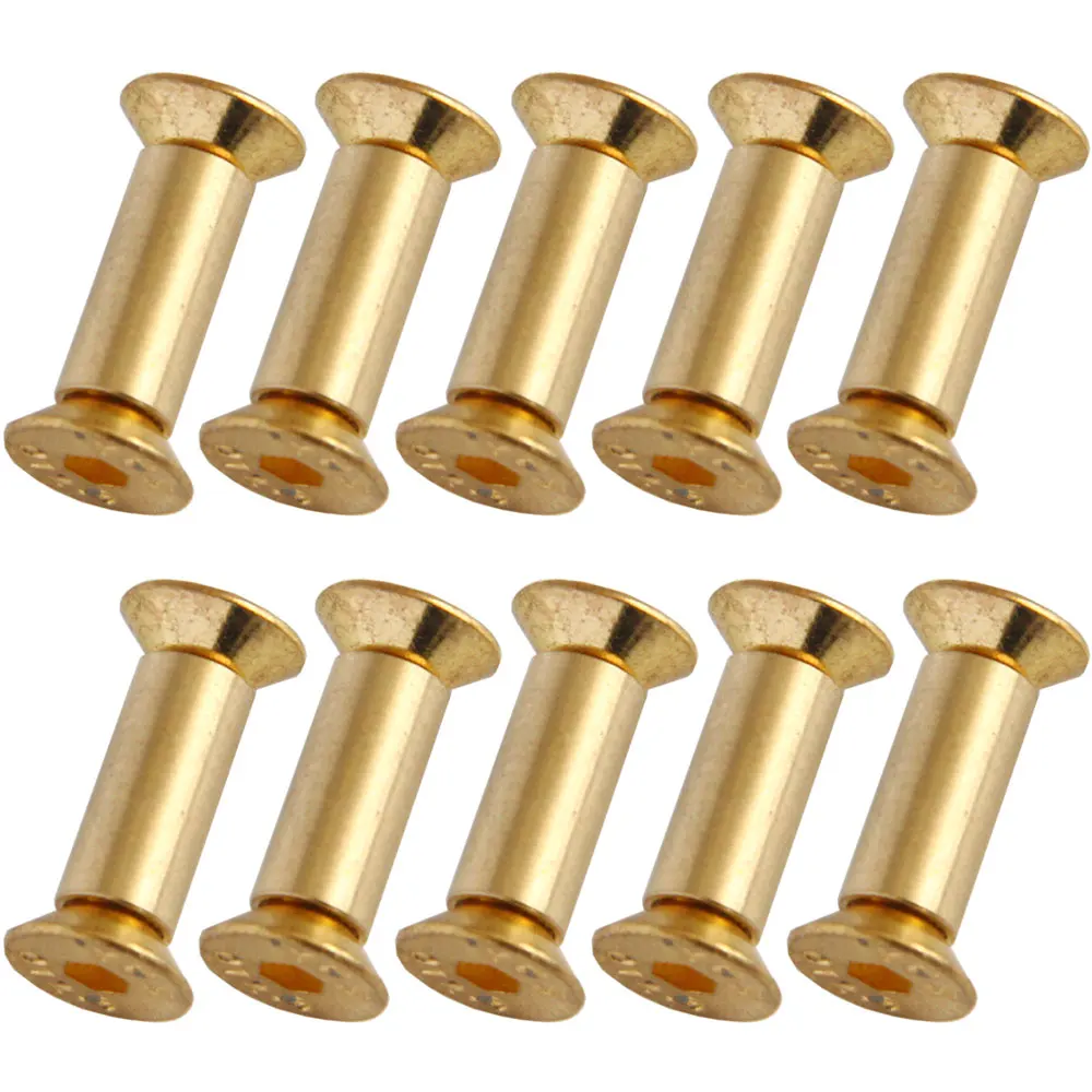 10pcs/lot Brass Screw Rivet Knife Handle Lock DIY Knife Material Plate Fastening Flat Hex Head Screws