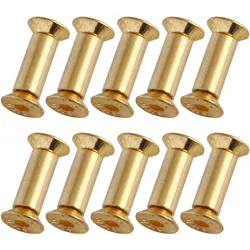 10pcs/lot Brass Screw Rivet Knife Handle Lock DIY Knife Material Plate Fastening Flat Hex Head Screws