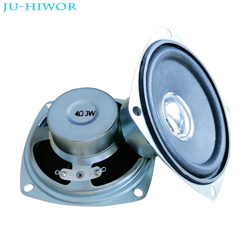 2pcs 4 Ohm 3W Loudspeaker 78MM 3inch  Square Speaker 37MM Internal Magnetic Antimagnetic Foam Edge Bright Cap Height 34MM