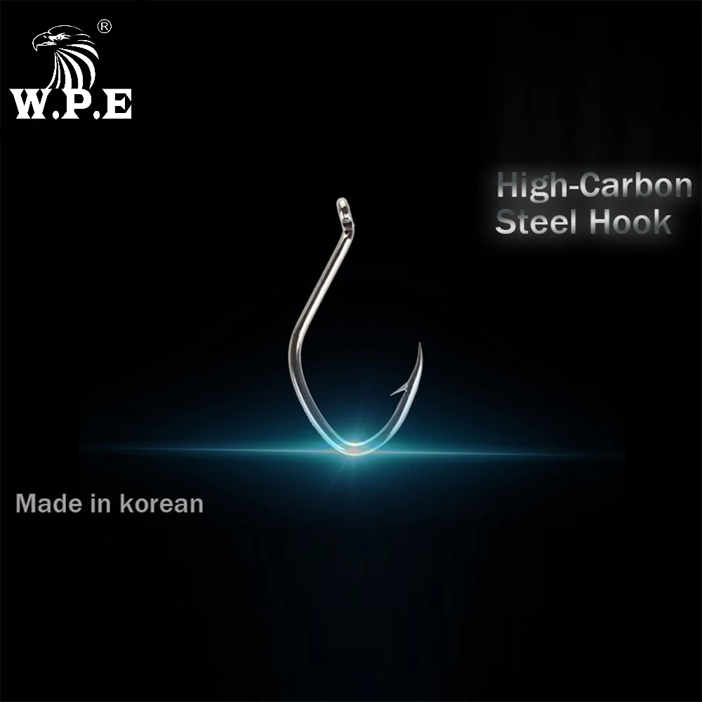 W.P.E Brand Catfish Hook 5-10pcs/pack High-Carbon Steel Fishing Hook 2#-12# Very Sharp Hook Barbed Catfish Hook Fishing Tackle