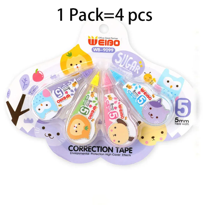 40 pcs/lot Cartoon Animal 5M Correction Tape Cute Large Capacity Tapes Promotional Stationery gift School Office Supplies