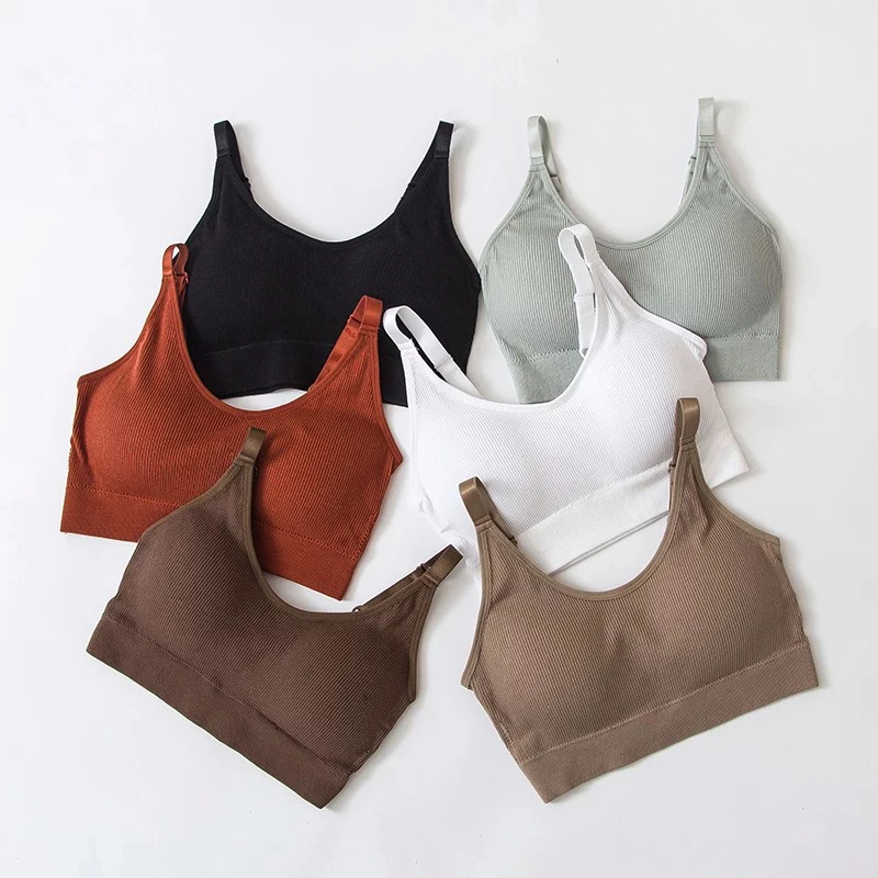 Seamless Vest Bra Tops Slim New Crop Top Without Steel Ring Ladies Slim Vest Top Comfortable Underwear