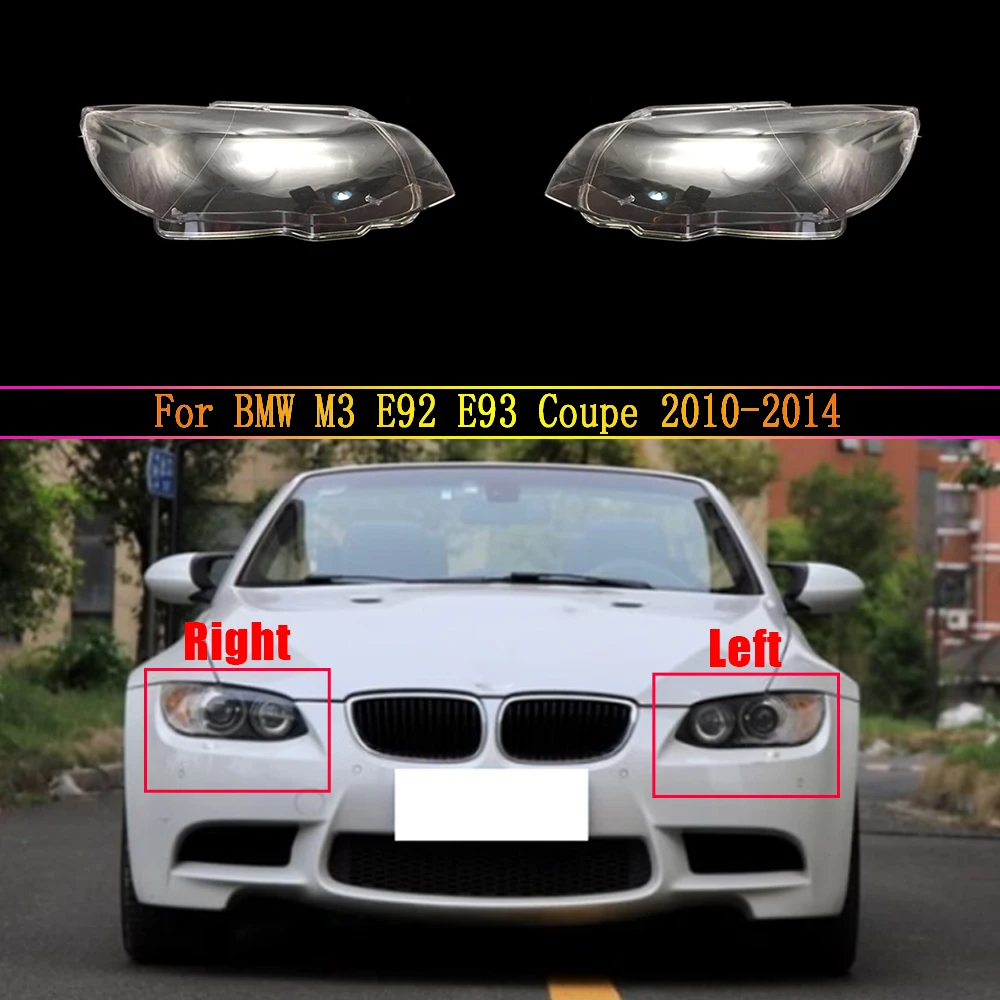 For BMW M3 E92 E93 Coupe 2010-2014 Car Headlight Lens Headlamp Cover Replacement Auto Shell