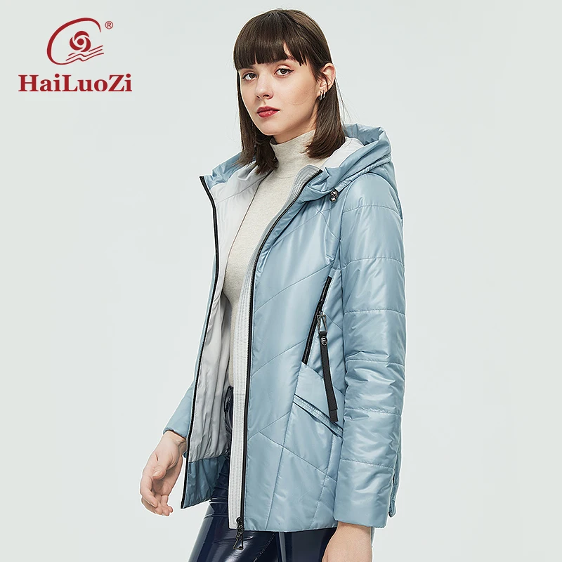 HaiLuoZi-abrigo de algodón fino para mujer, Parka delgada a prueba de viento, chaquetas informales de alta calidad, moda de primavera y otoño, 56,