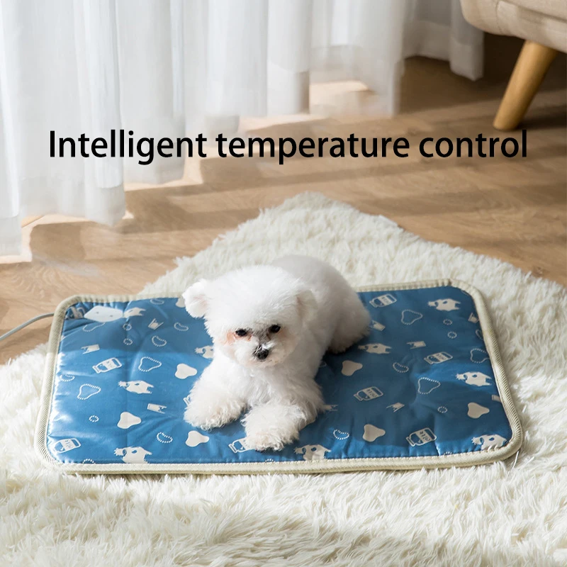 Electric Heating Mat Pet Accessories Pets Blanket Waterproof Adjustable Heated Pad for Winter Warmer Carpet Pet Plush Seat QN43