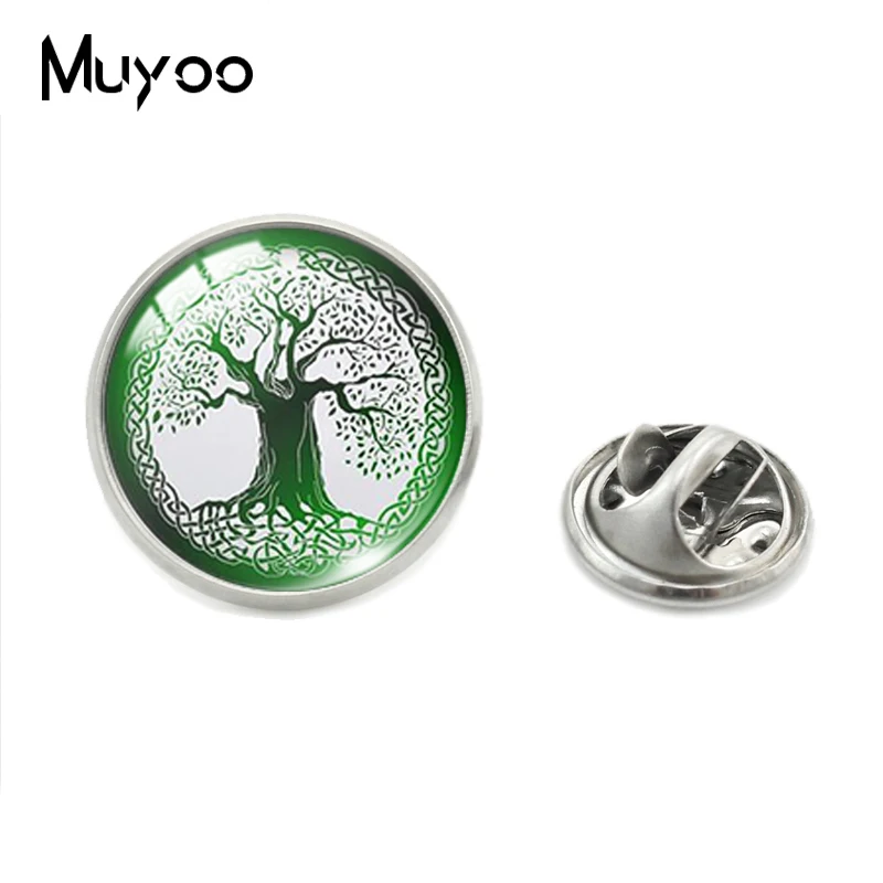 2019 New Fashion Yin Yang Tree of Life Collar Pins Vintage Trees Yinyang Bagua Stainless Steel Jewelry Lapel Pins