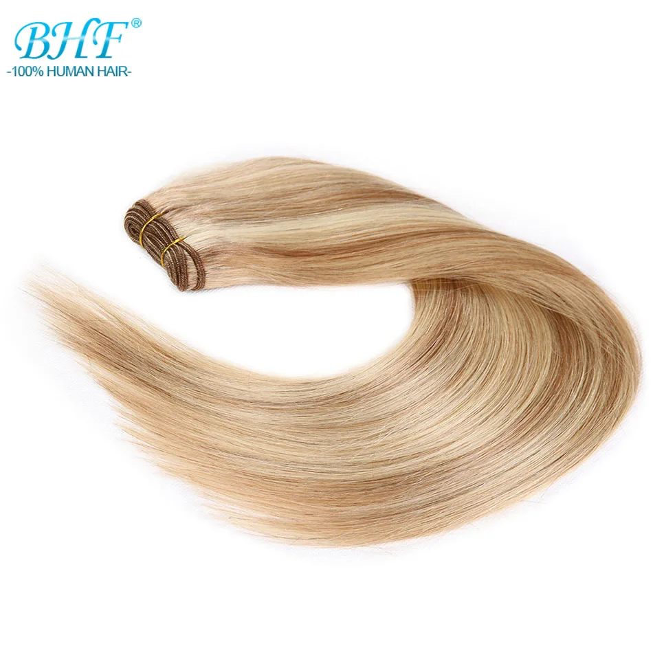 BHF Straight Human Hair Weft Platinum Blonde European Remy 100% Human Hair Weave Bundles Extensions