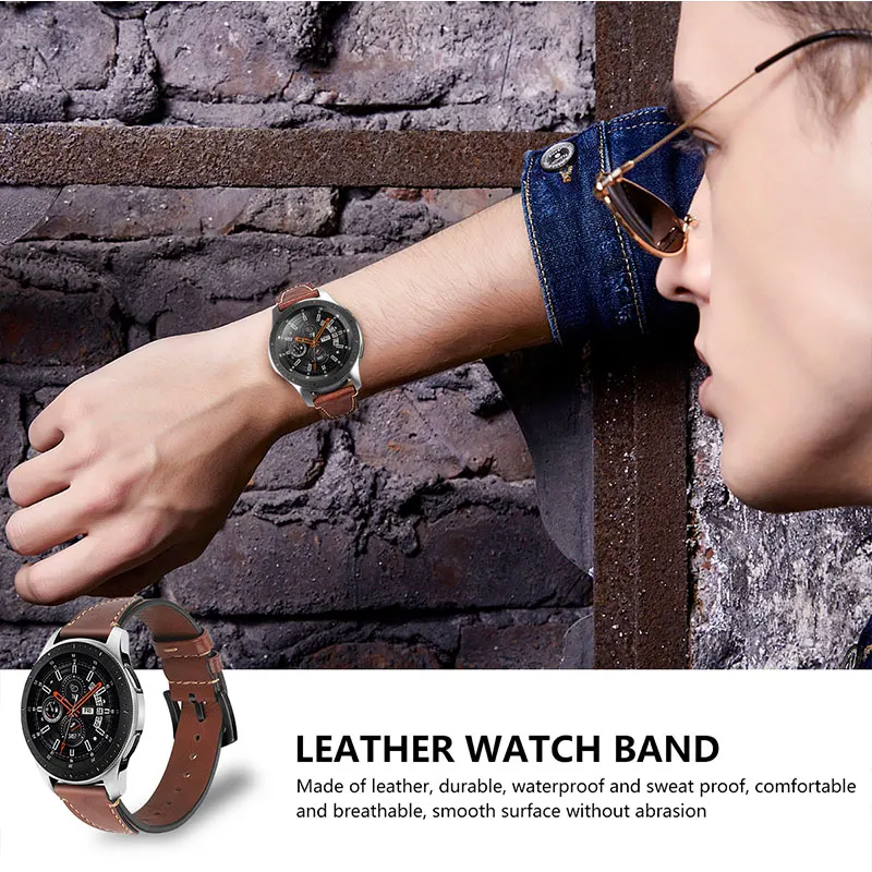 Cowhide leather watch strap 22mm For samsung Galaxy watch 46mm For Huawei watch GT 22mm women watchbands Men Strap Quick Release