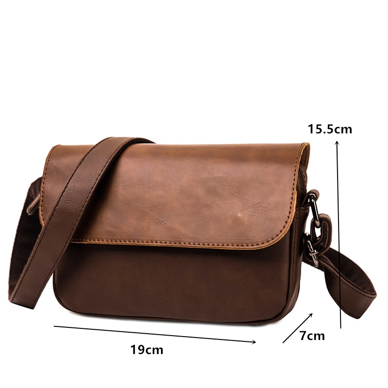 Japanese Style Crossbody Bag Men Messenger Bag New Fashion Design Small Shoulder Bag Men Pu Leather Cross Body Bag Male Handbag