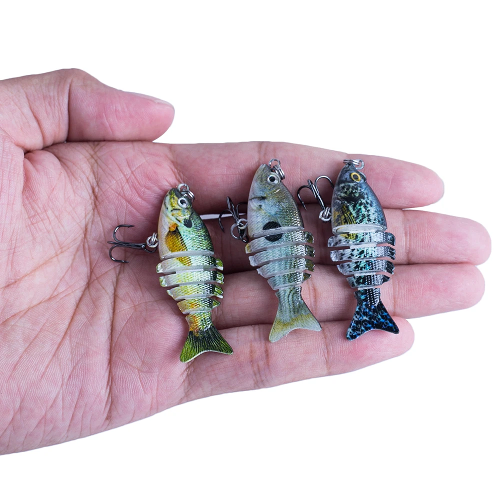 6pcs Suit 5cm/2.5g Mini Multi Jointed Swimbait Fishing Lure set Flexible Fish Bait Swimbait Bionic Crankbait Tackle For Bass