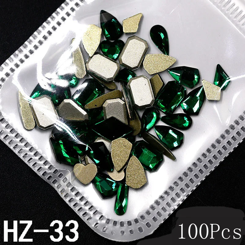 Hot Sale Nail Art Rhinestones 100 Shapes Flatback Crystals Nail Rhinestones For Decorations Design