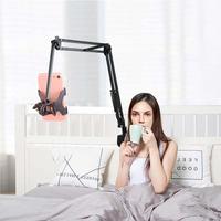 360 Rotating Flexible Long Arms Mobile Phone Holder For iPhone Xiaomi Desktop Bed Lazy Bracket Phone Stand Metal Clamp Support