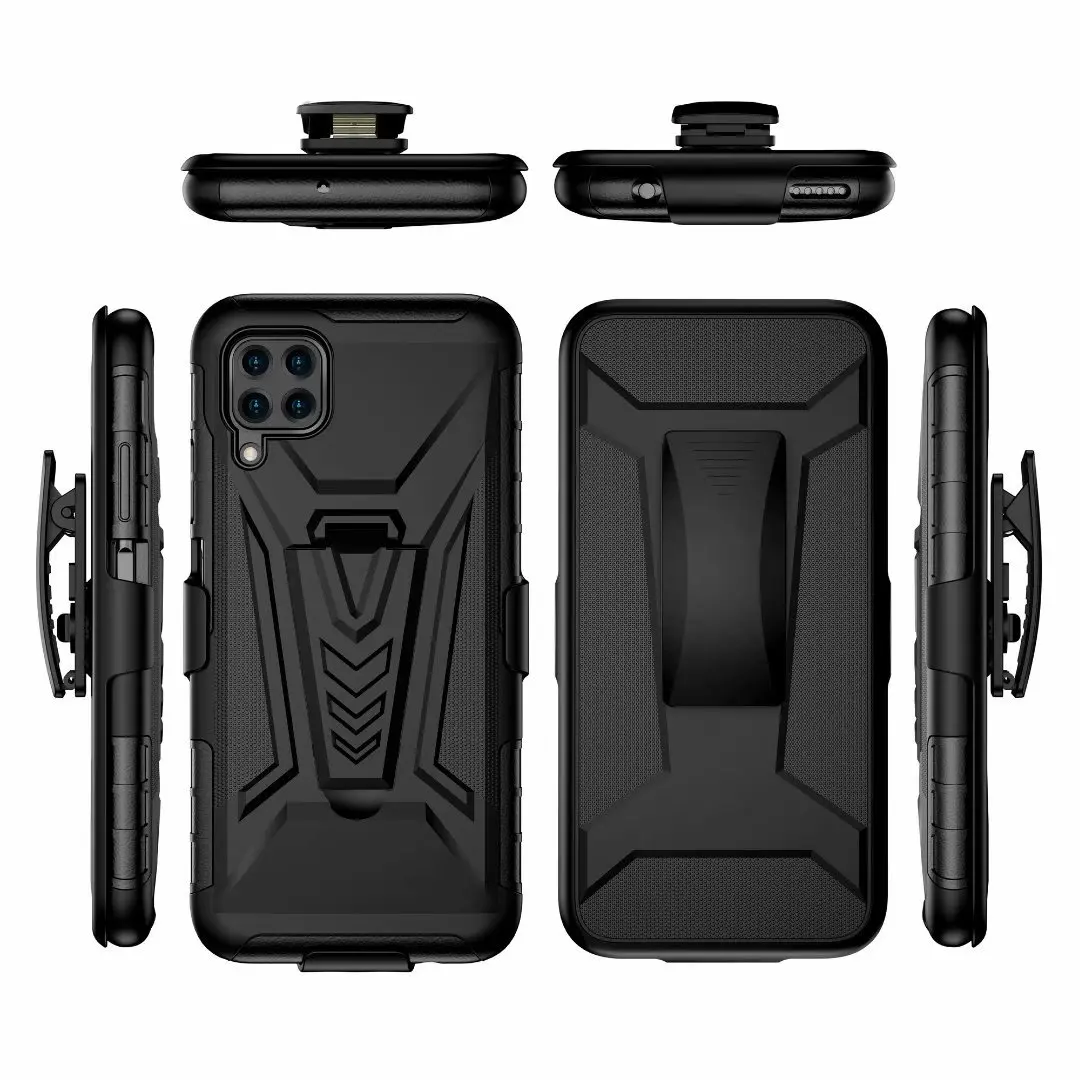 Combo Shell Slim Rugged Case Built-in Kickstand Swivel Belt Clip Holster Shockproof Cover For  Samsung Galaxy A12 Cases