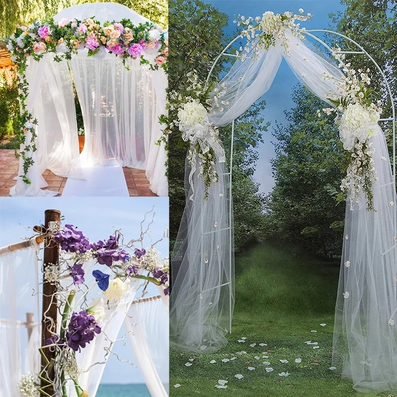 Tulle Roll 5/10m Sheer Crystal Organza Roll Fabric DIY Wedding Party Decoration Baby Shower Mariage Flower Arch Door Accessories