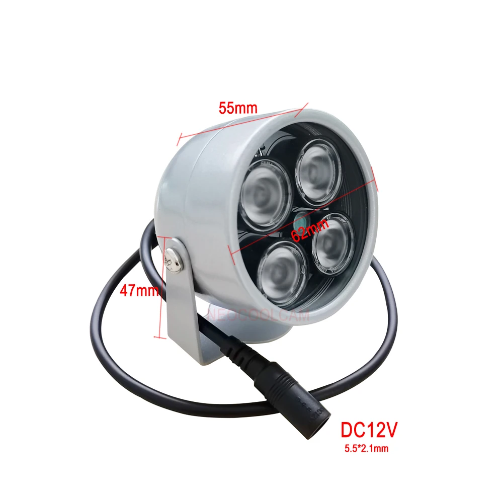 4 array 940nm ir invisível led iluminador visão noturna infravermelha à prova dwaterproof água cctv luz de preenchimento 60 90 graus para câmera de