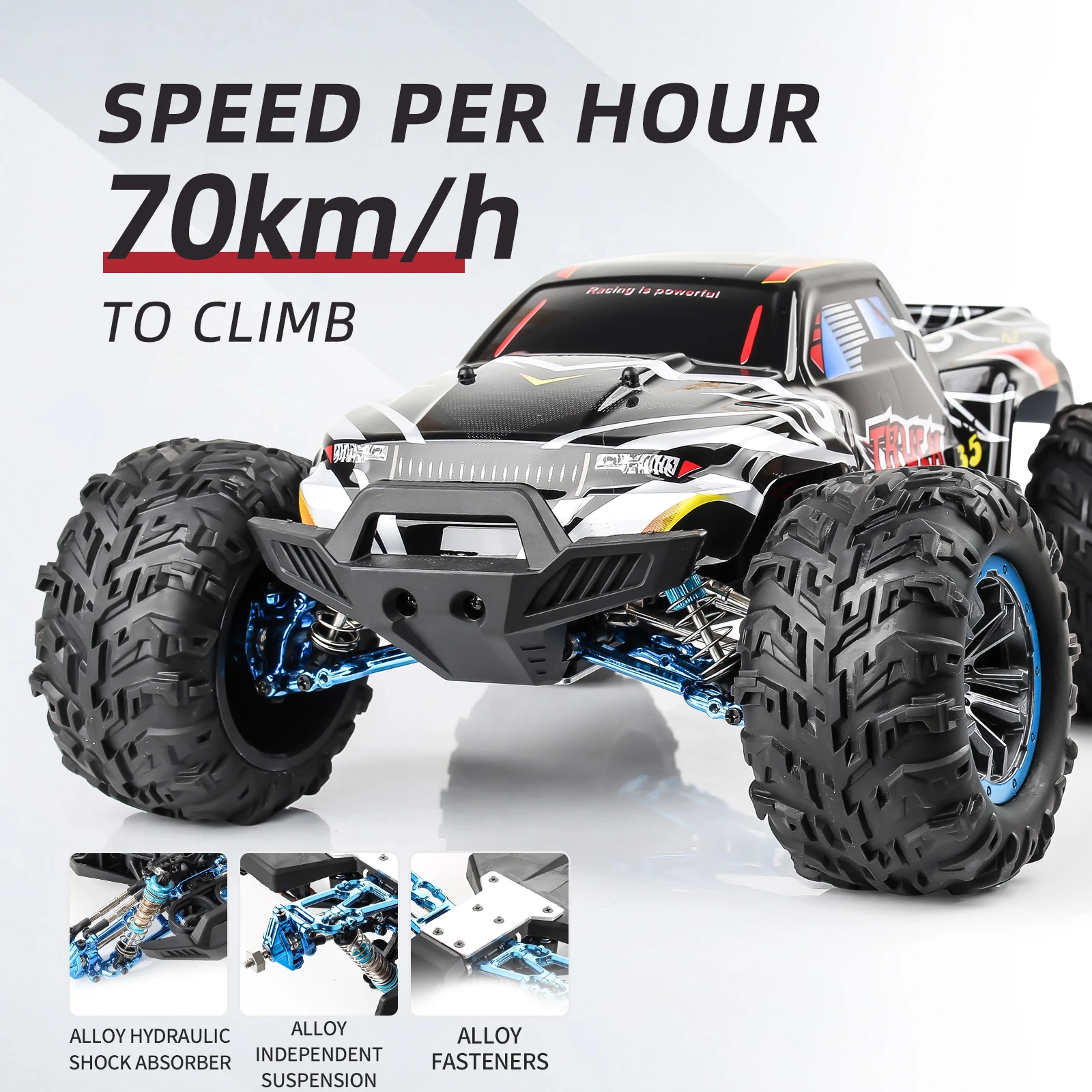 XLF F19A 70km/h Alloy High Speed Racing Car 1/10 2.4GHz 4WD RC Car Off-Road Drift Car RTR Brushless Motor Metal Chassis Adults