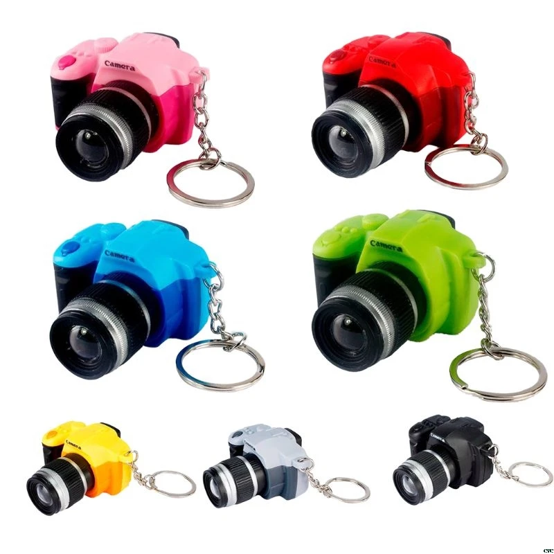 Creative Super Mini Sound Camera LED Keychain Pendant Cute DIY Art Craft Plastic Key Ring Decor New Year Valentine Birthday Gift