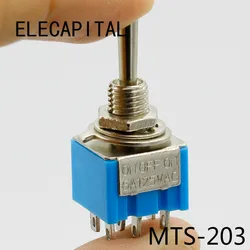 Promotion! 5pcs 3 Position 2P2T DPDT ON-OFF-ON Miniature Mini Toggle Switch