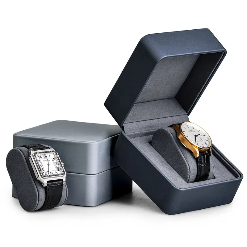 Oirlv Grey Deluxe Version Single With Pillow Watch Gift Box PU Leather Watch Display Box Single Packaging Portable Storage