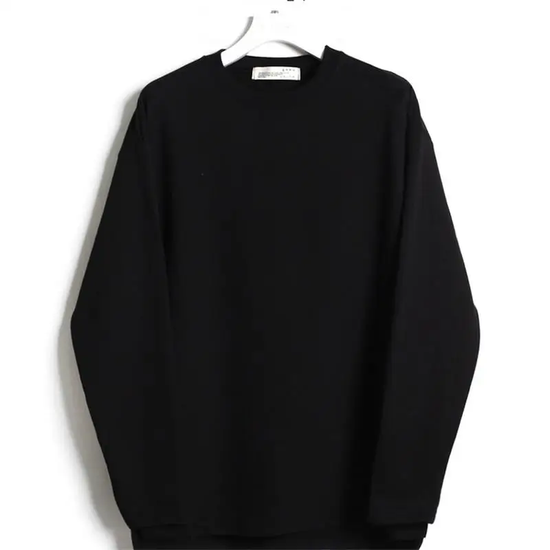 

Футболка мужская с длинным рукавом, ассиметричный подол, однотонная, для отдыха, большие размеры, весна-осень