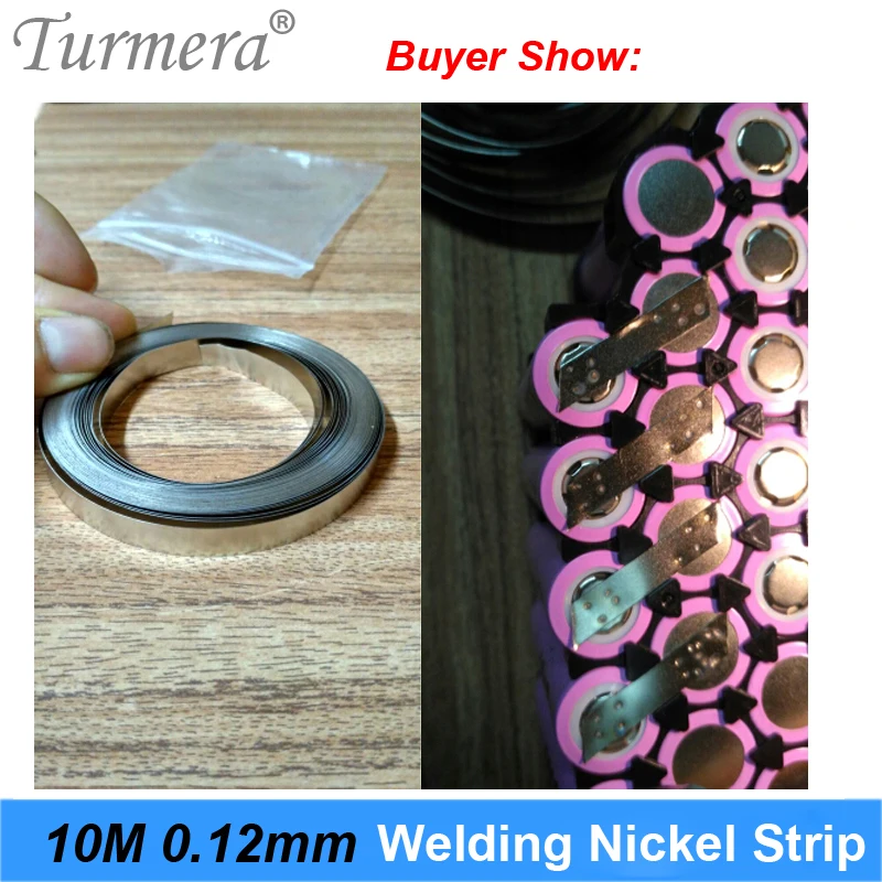 Turmera 10 metr 0.12mm spawanie taśmy z niklu 5mm 7mm 8mm 10mm szerokość dla 18650 litowo i 32700 Lifepo4 baterii Diy lutowania wykorzystanie
