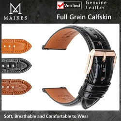 Genuine Leather Watchbands 18-24mm Soft Calfskin Watch Bracelet Steel Pin Buckle Strap Men 22mm Watch Band for Galaxy Amazfit