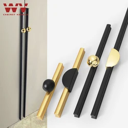 WV Kitchen Cabinet Handles Black Bright Gold Zinc Alloy Long Furniture Handle 1000mm Cupboard Door Pulls Drawer Knobs Hardware