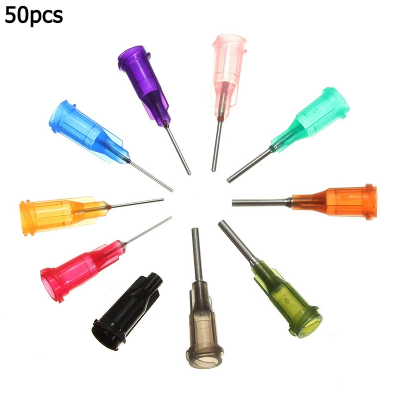 50pcs /Set Dispensing Needle Welding Fluxes For Welding Tools Suitable All  Glue Liquid  Solder Paste Adhesive Dispenser