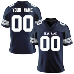 Custom American Football Jerseys Personalized Mesh T Shirts Sublimated Printed Your Team Name Number Rugby Team Jersey Men/Youth